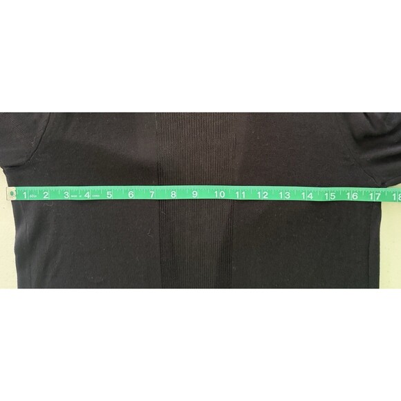 Womens Black Longline Open Front Cardigan Lightweight Knit Minimalist Layering S - Picture 7 of 8